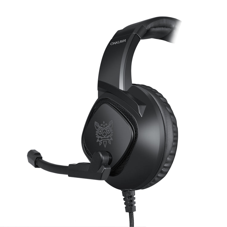 ONIKUMA K19 RGB WIRED STEREO GAMING HEADSET TRUE NOISE CANCELLATION, USB+3.5MM AUDIO PLUG FOR PS4/PC/XBOX ONE CONTROLLER/LAPTOP, BLACK