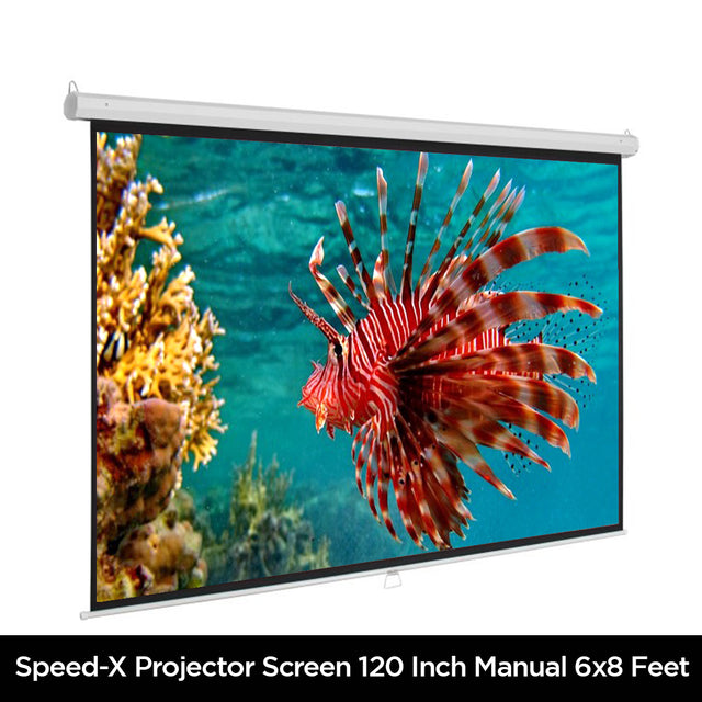 PROJECTOR SCREEN 120 INCH MANUAL 6X8 FEET 4:3MW SPEED-X (FINE QUALITY)