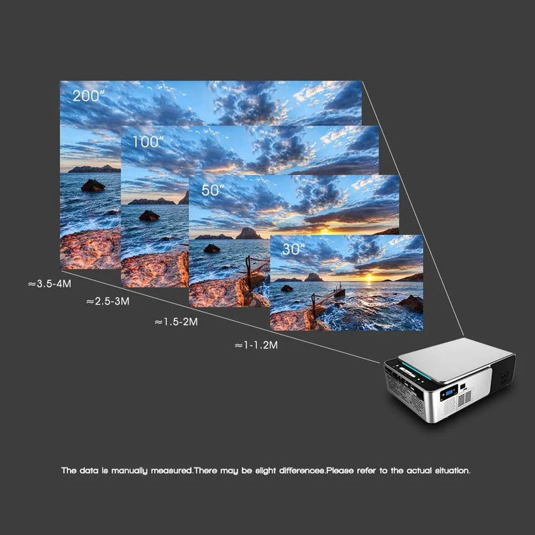 T6 Android 10.0 V WIFI Smart Optional Support 1080p HD LED Portable Projector Silver