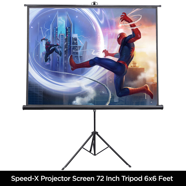 Projector Screen 72 inch Tripod Portable 6x6 Feet 1:1MW Speed-X (FINE QUALITY)