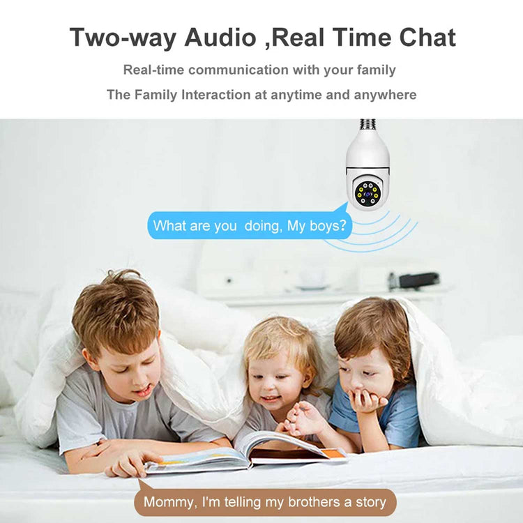 Speed-x Sp-e27 Bulb Camera 1080p Wifi 360 Degree Panoramic Night Vision Two-way Audio Motion Detection With V380pro App