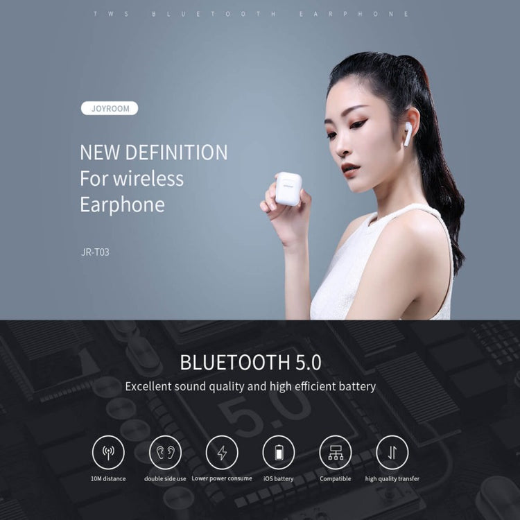 JOYROOM JR-T03S TWS WIRELESS EARBUDS WITH WINDOW (ORIGINAL)