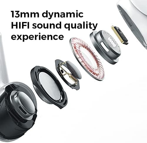 JOYROOM JR-T03S PRO(NX3) WIRELESS HEADPHONES WHITE WITH THIN RED CASE