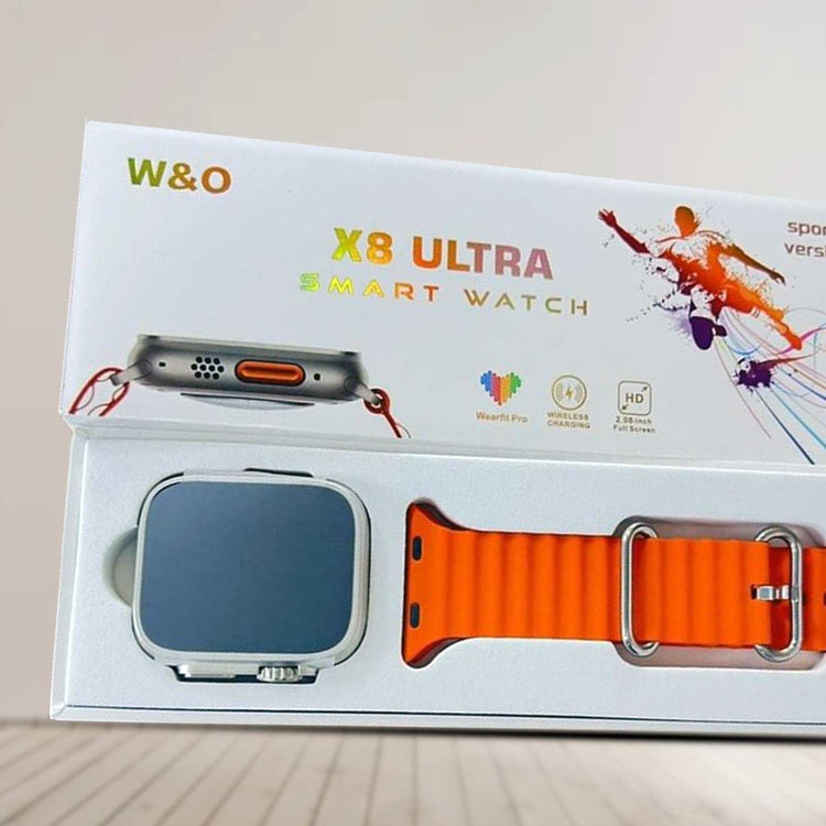 X8 Ultra Smartwatch 49MM with Bluetooth Calling WITH Wearfit Pro App ORANGE