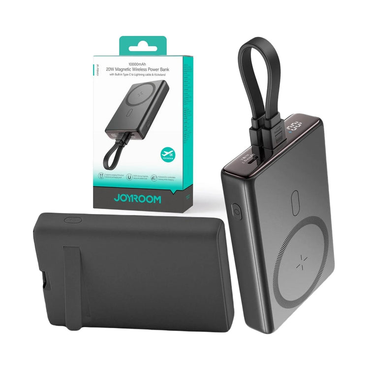 JOYROOM JR-PBM01 20W Wireless Power Bank 10000mAh with Built-in Cable&Kickstand Black