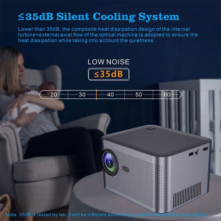 HY350 ANDROIDÂ 11.0V (CPU ALLWINNER H713) SMART PROJECTOR 2GB+32GB DUAL SPEAKER 1080P WITH DUAL BAND WIFI6 AND BLUETOOTH 5.0 BRIGHTNESS (LUMENS)Â 580 ANSI SUPPORT 4K