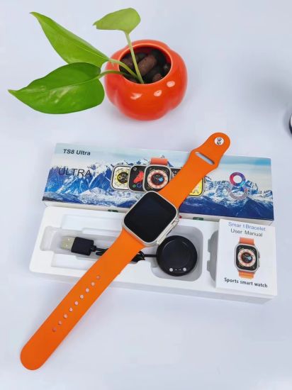 S8 Ultra Max Series 8 Smart Watch Ultra AI Voice Watch 2.08 Inch Bluetooth Call Wireless Charging Watch WITH HryFine APP Orange