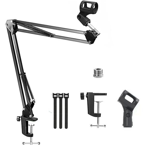 SYGA 35 METAL CANTILEVER MICROPHONE DESKTOP UNIVERSAL CAPACITOR WHEAT STAND (BLACK)