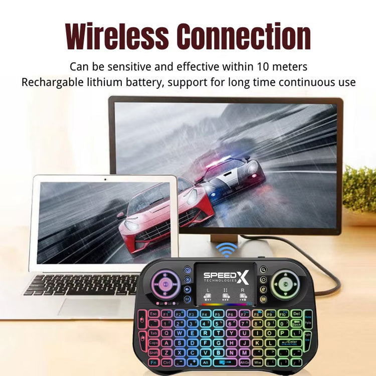 I10 MINI WIRELESS+BLUETOOTH TOUCHPAD 7 COLOR BACKLIT LIGHT 2.4GHZ