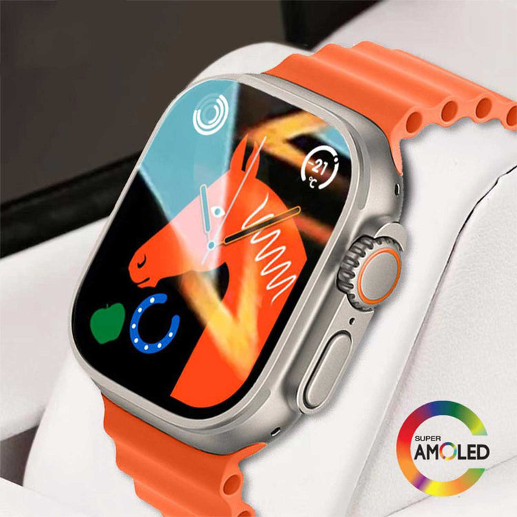 JS9 ULTRA MAX 2.12 Inch Amoled Screen Smart Watch Ultra 49mm Men Series 8 Nfc Wireless Charging Sports Watch WITH Wearfifit Pro APP (Orange)