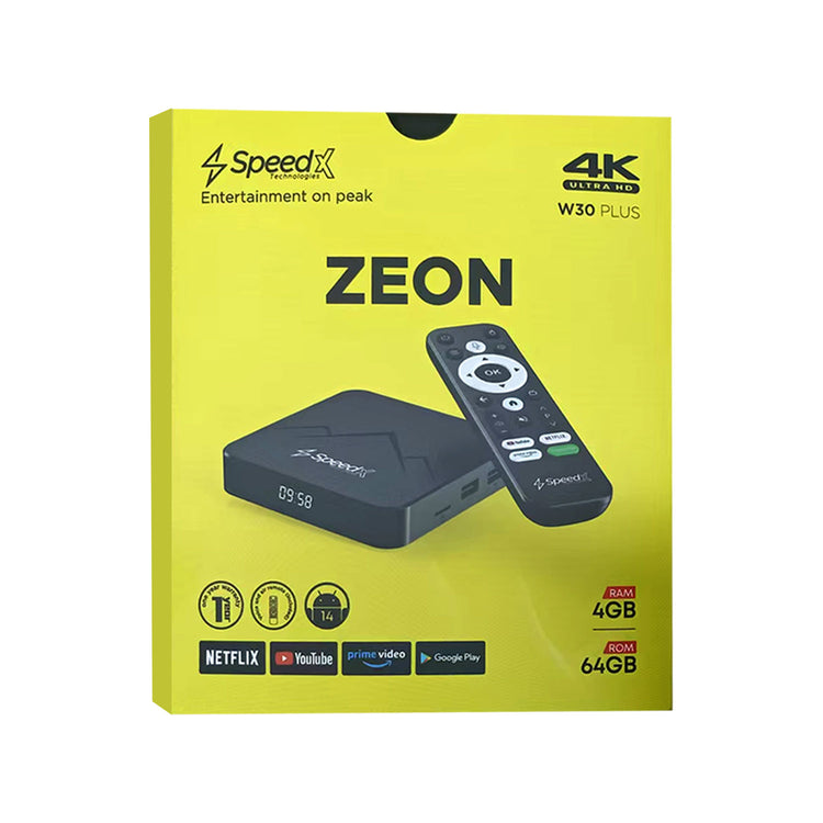 Speedx W30 Plus Zeon Quad-core Arm Cortex A53 Android 14.0v Dual Wifi Band 4k 60fps Smart Tv Box 4gb+64gb Air Mouse With Voice Control