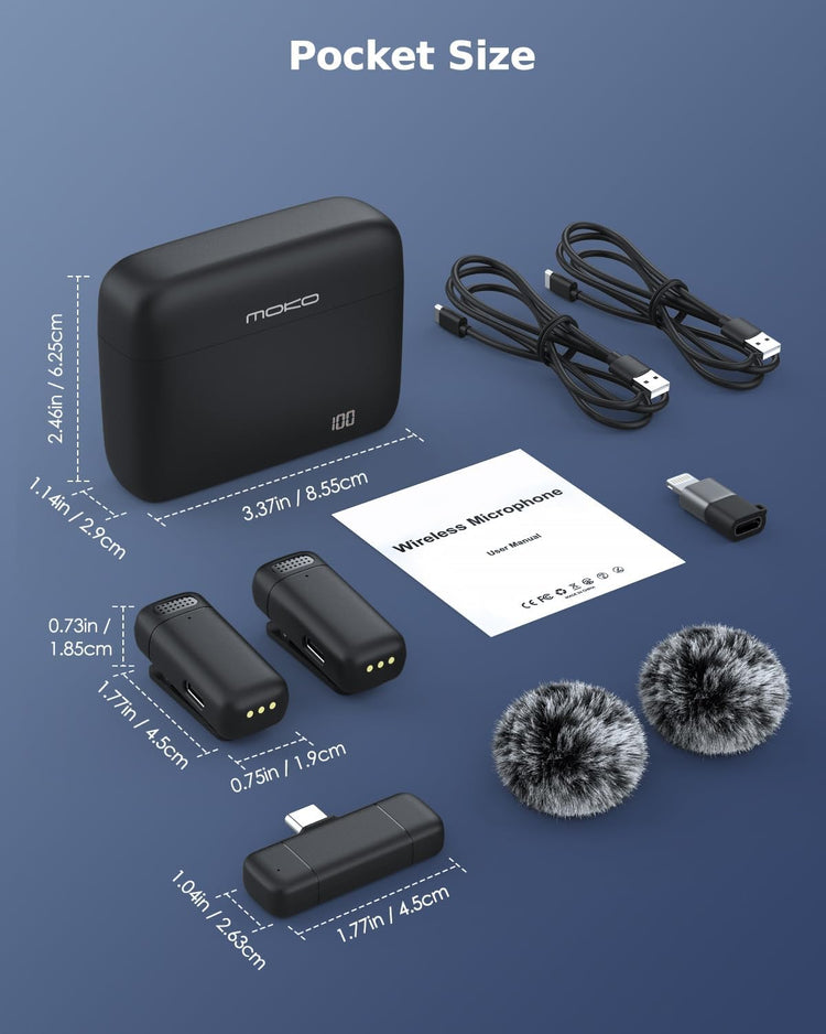 K13 Type-C ANC Dual Wireless Lavalier Microphone