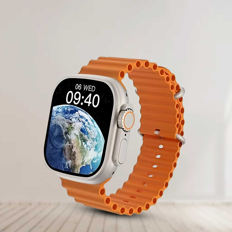 2.2 INCH X8 ULTRA MAX WITH COMPASS SMART WATCH SERIES 8 NFC ALWAYS-ON DISPLAY & WIRELESS CHARGING WITH WEARFIT PRO APP ORANGE