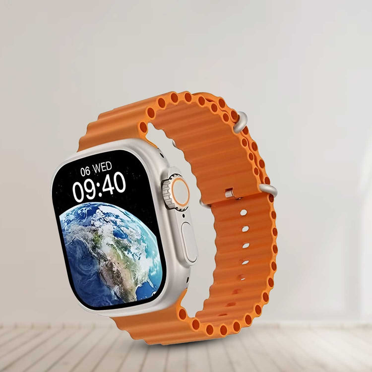 2.2 INCH X8 ULTRA MAX WITH COMPASS SMART WATCH SERIES 8 NFC ALWAYS-ON DISPLAY & WIRELESS CHARGING WITH WEARFIT PRO APP ORANGE