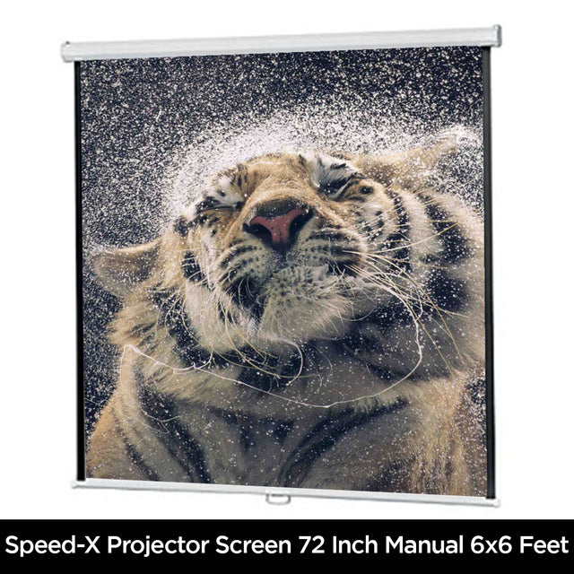 Projector Screen 72 inch Manual 6x6 Feet 1:1MW Speed-X (FINE QUALITY)