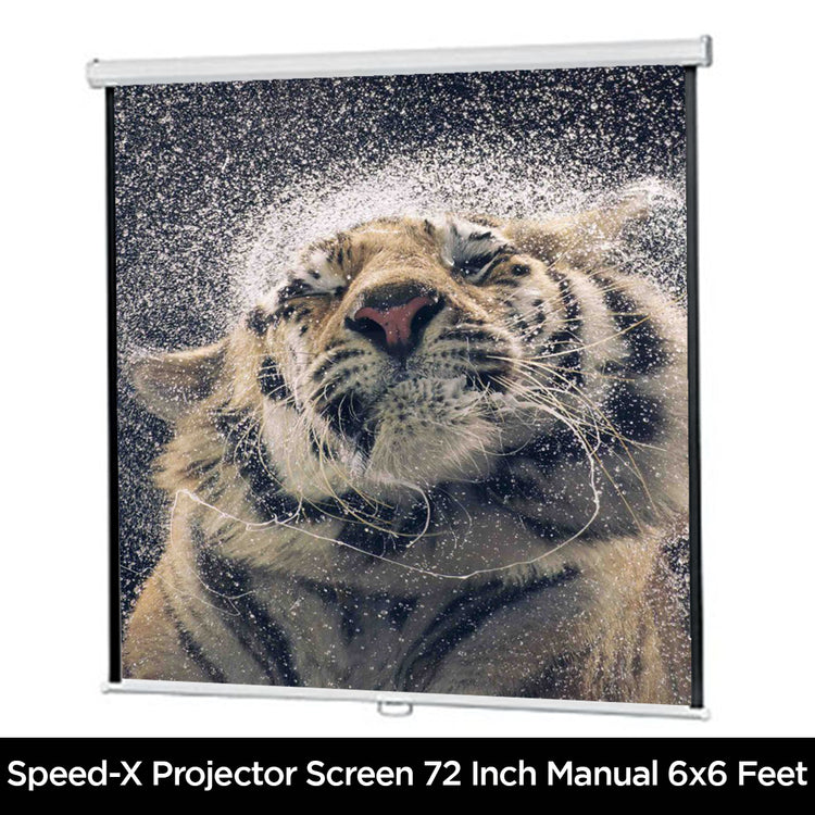 Projector Screen 72 inch Manual 6x6 Feet 1:1MW Speed-X (FINE QUALITY)
