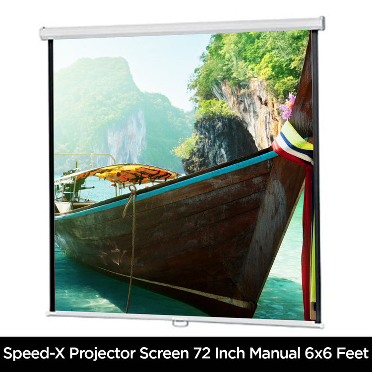Projector Screen 72 inch Manual 6x6 Feet 1:1MW Speed-X (FINE QUALITY)