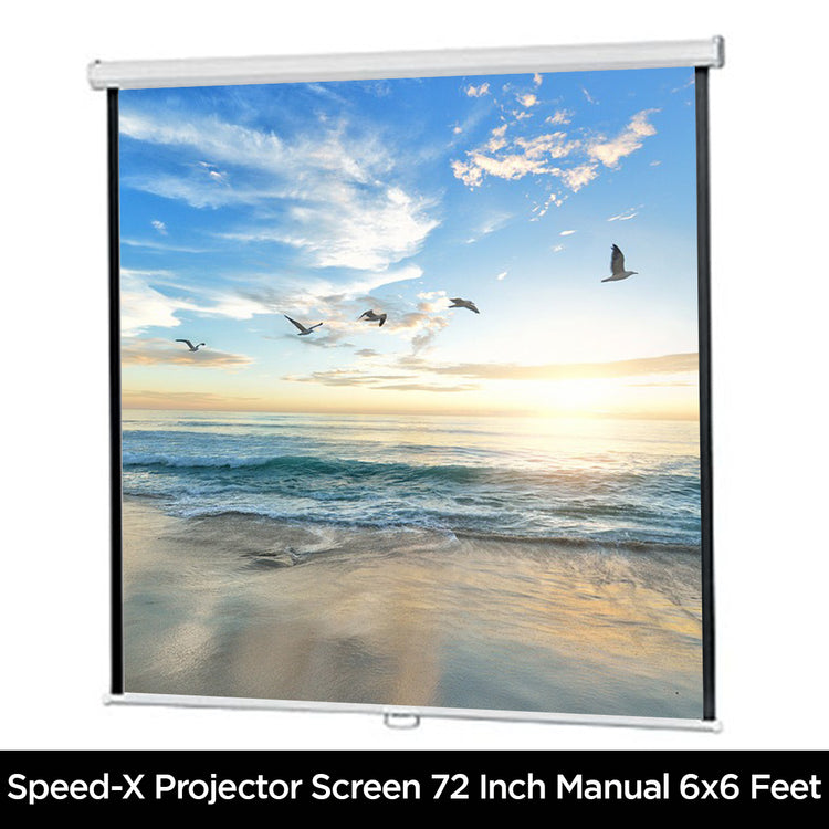 Projector Screen 72 inch Manual 6x6 Feet 1:1MW Speed-X (FINE QUALITY)
