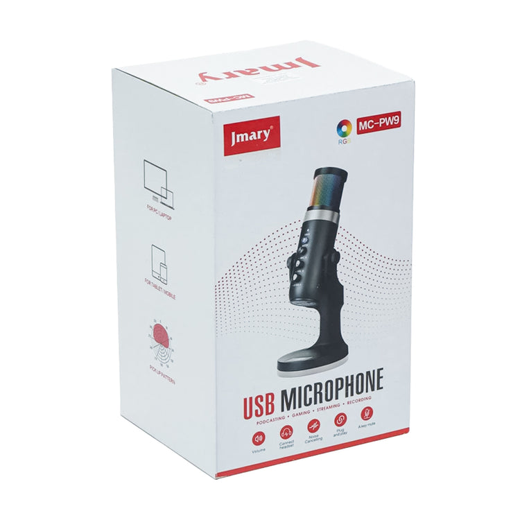 Jmary Mc-pw9 RGB Professional Usb Microphone For Podcasting With Noise Reduction