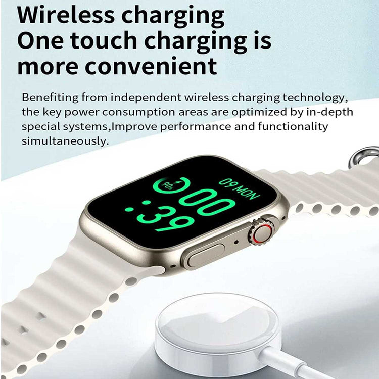 S9 ULTRA 49MM (3 STRAPS) SMART WATCH SERIES 9 WITH Metal Milanese Strap BLUETOOTH VOICE CALL 2.2 INCH HD SCREEN WITH FITPRO APP SILVER