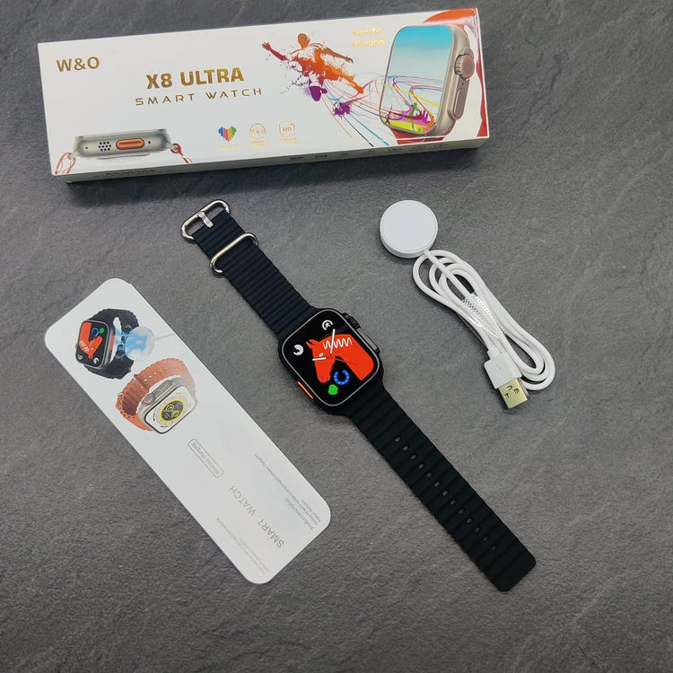 X8 Ultra Smartwatch 49MM with Bluetooth Calling With Wearfit Pro App BLACK