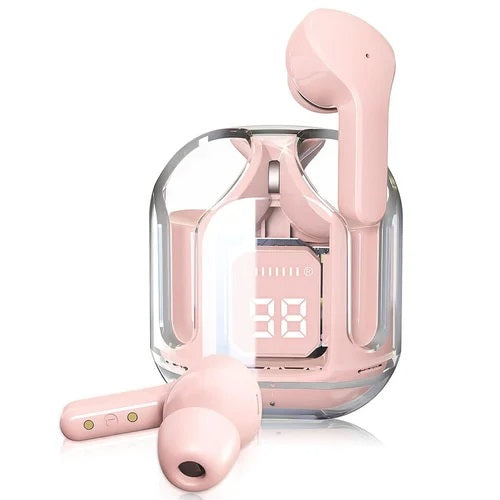 AIR 31 TWS ORIGINAL WITH BIG PACKING TRANSPARENT EARBUDS BLUETOOTH 5.3V Pink