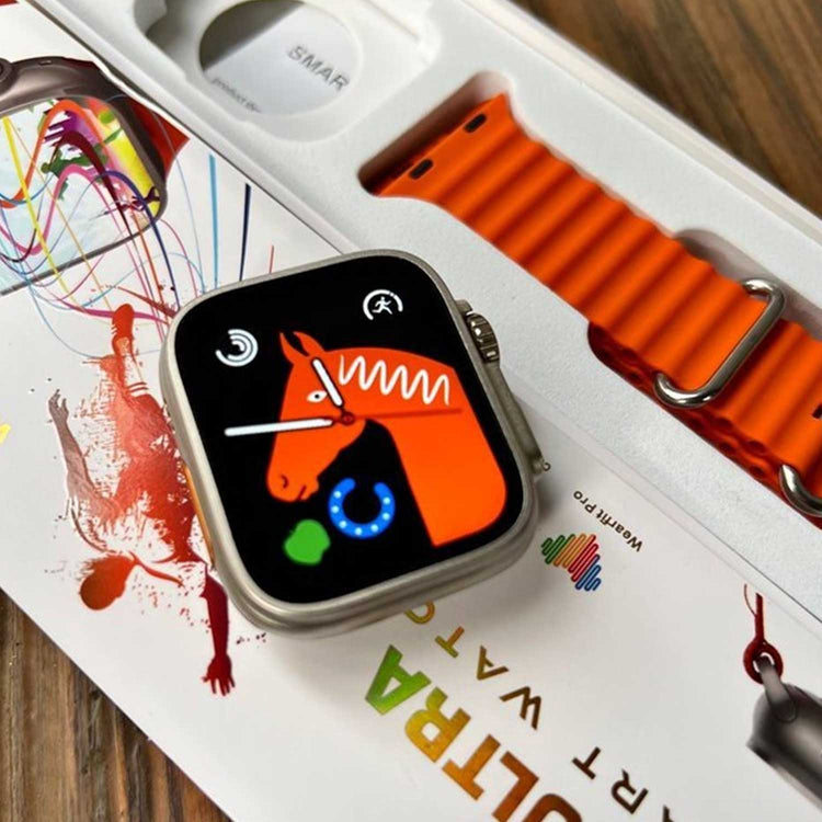 X8 Ultra Smartwatch 49MM with Bluetooth Calling WITH Wearfit Pro App ORANGE