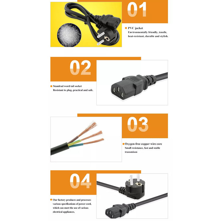 Imported Power Cable For Desktop PC Computer 1.5M