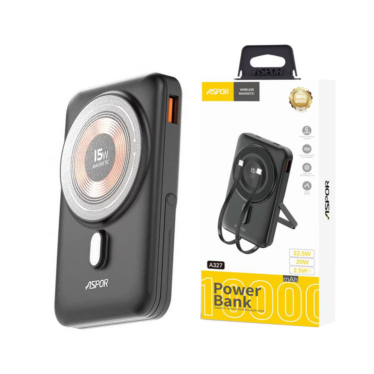 ASPOR A327 10000MAH 22.5W WIRELESS MAGNETIC POWERBANK