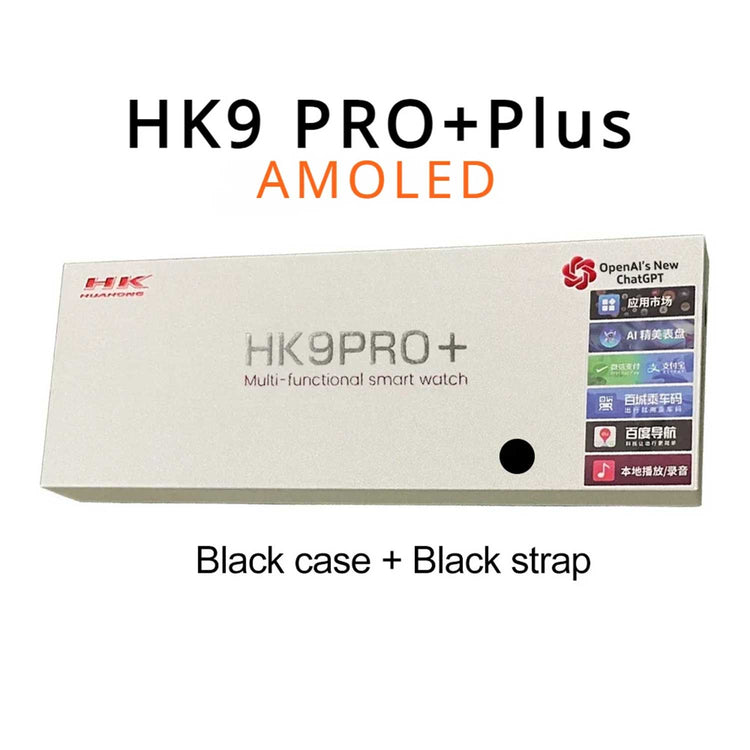 HK9 PRO+ SERIES 9 AMOLED SCREEN AI WATCH FACE SMART WATCH WITH Wearfit Pro APP BLACK