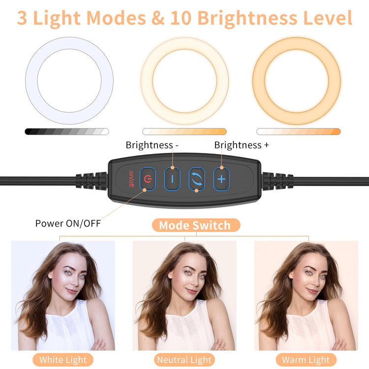 26CM LED STUDIO CAMERA RING LIGHT PHOTOGRAPHY WITH MOBILE HOLDER