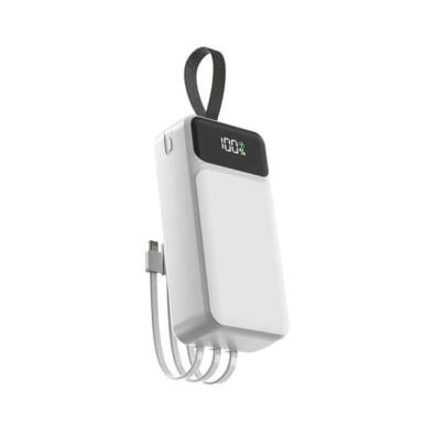 ASPOR A317 22.5W 30000MAH FAST CHARGING POWER BANK WITH 3 CABLES WHITE