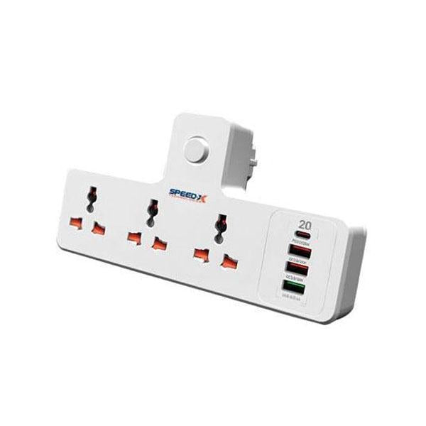 New 304PUC Speed-X Premium Portable Power Strip 3socket+3usb+1TYPE-C Port