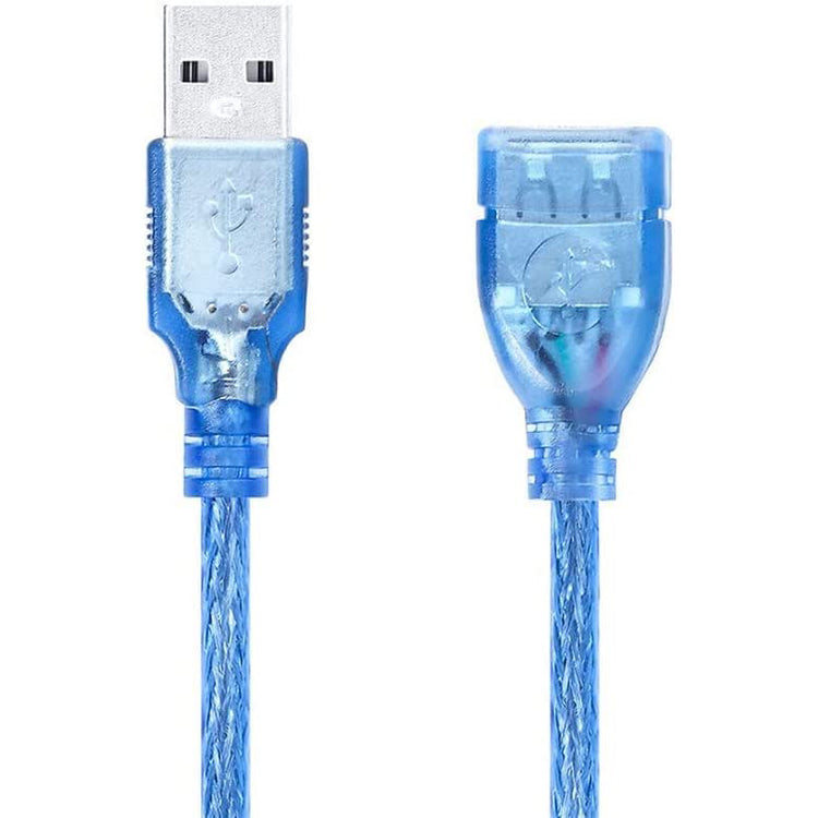 USB EXTENSION MALE TO FEMALE 2.0 CRYSTAL BLUE (IMPORTED CABLE) 1.5M