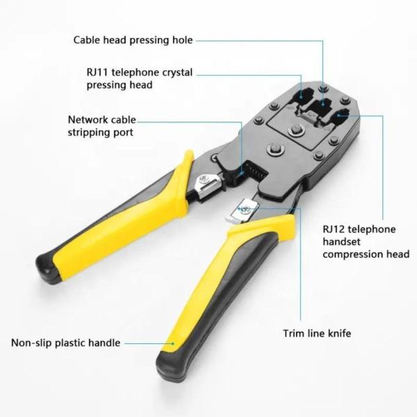 BOSI NETWORK PLUG CRIMPING TOOL 4P/6P/8P CUTTER &amp; STRIPPER