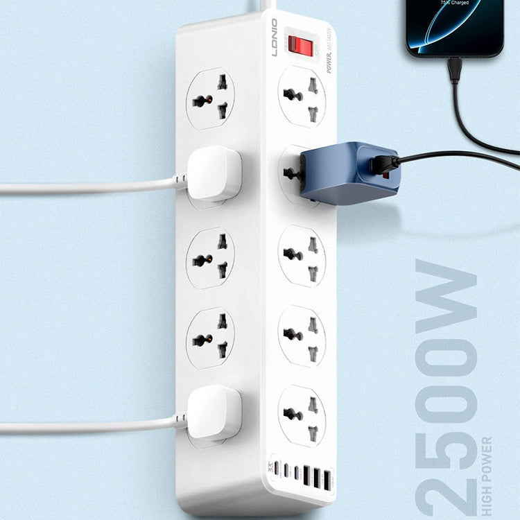 LDNIO SC10610C 2500W POWER EXTENSION 10 SOCKETS 3 USB-C PD + 3 USB-A QC3.0
