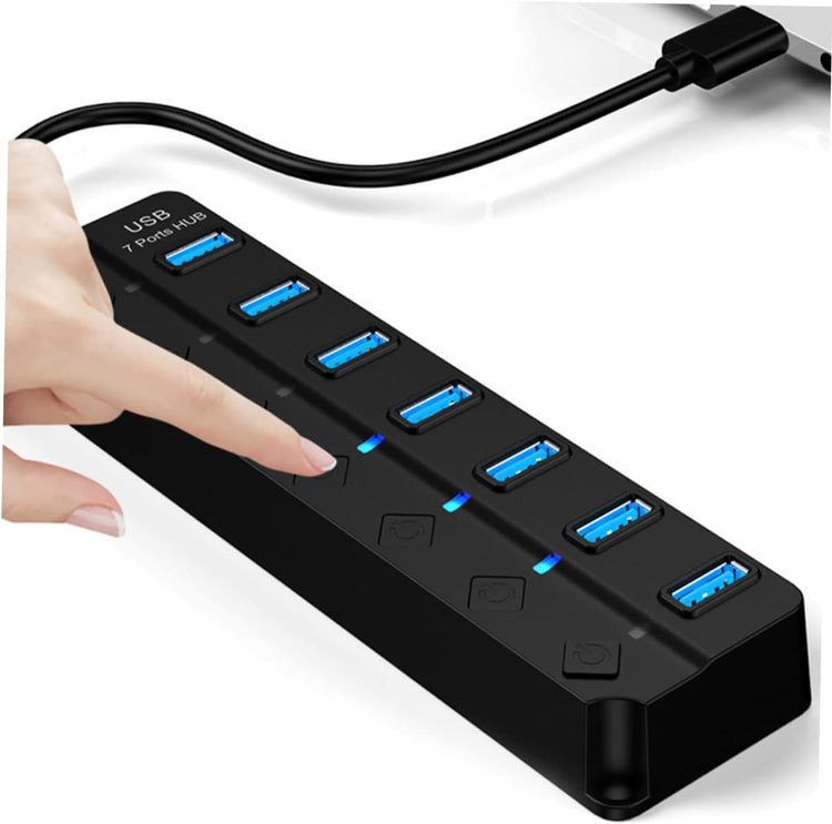 SPEEDX SP-UHS307 7-PORT EXPANDER USB 3.0 HUB with INDEPENDENT SWITCH PLUG PLAY