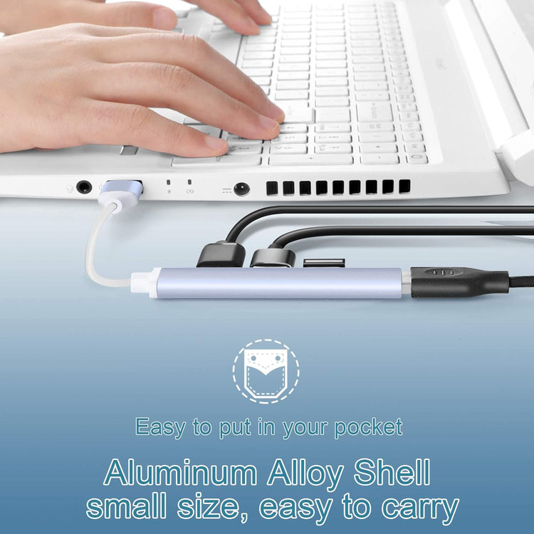 SPEEDX (SP-U42) 4 PORT USB HUB 3.0 ALUMINUM ALLOY ULTRA SLIM