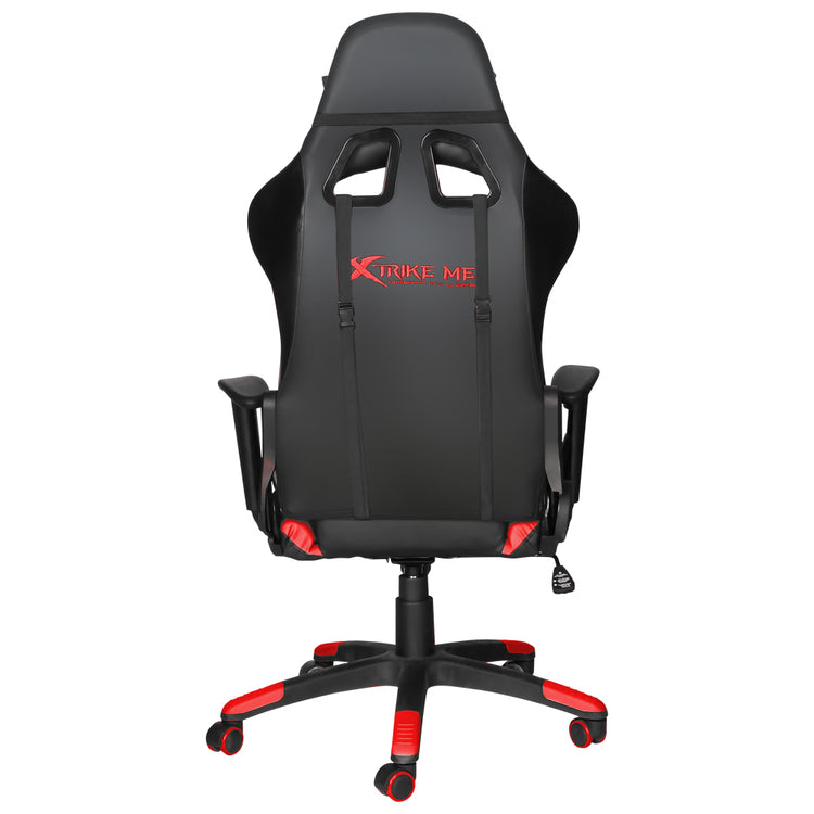 XTRIKE ME GC-905 BK ERGONOMIC ADJUSTABLE GAMING CHAIR CASTER WHEELS RED