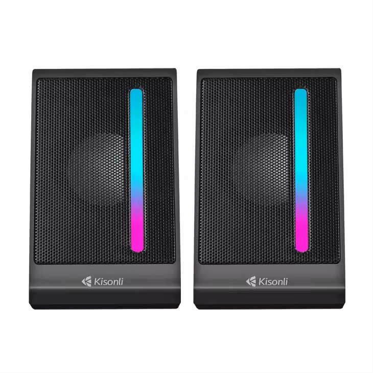 KISONLI X16 MINI USB 2.0 PORTABLE SPEAKER FOR LAPTOP PC WITH RGB LIGHT