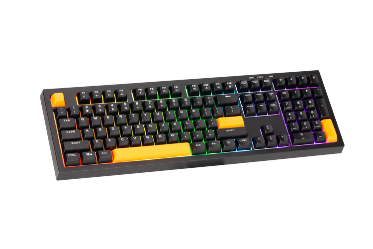 XTRIKE ME KB-512 BK 108 KEY WIRED MECHANICAL FEEL USB-C KEYBOARD BLACK