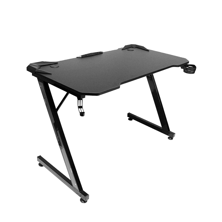 XTRIKE ME DK-02 ERGONOMIC COMPUTER DESK WITH HEADPHONE HOOK AND CUP HOLDER Z-SHAPED LEGS BLACK