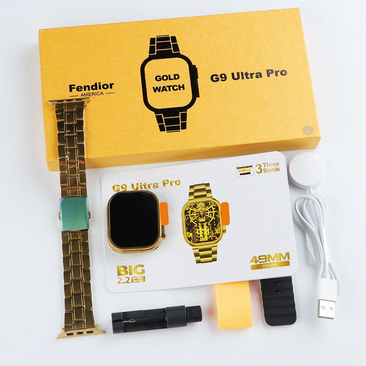 NEW G9 ULTRA PRO GOLD COLOR EDITION SERIES 9 SMART WATCH WITH QdFit Pro APP