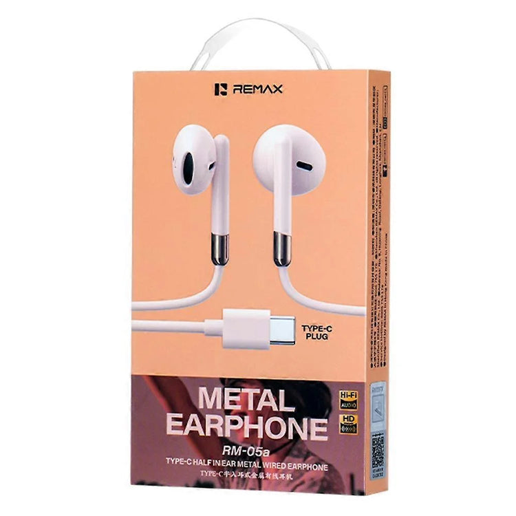 Remax Rm-05a Metal Type-c Wired Earphones With Mic (apricot)