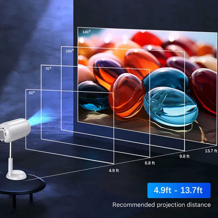 TS-6 YJMOYE PORTABLE PROJECTOR 2GB+16GB ANDROID11.0 SMART HD 4K MINI PROJECTORS GIMBAL COMES WITH HIDDEN LIFT
