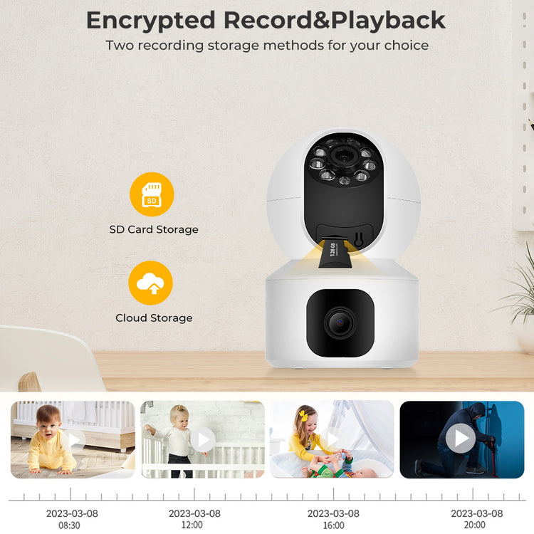 SPEED-X N9-2 HD SMART 4MP 2+2 WIFI DOUBLE LENS AUTO-TRACKING TOW WAY AUDIO IR NIGHT VISION CAMERA