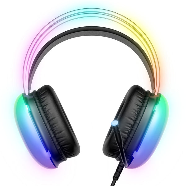 ONIKUMA-X25 PRO RGB HEAD BEAM WITH MIC 3.5MM DURABLE STEREO SURROUND GAMING HEADSET BLACK