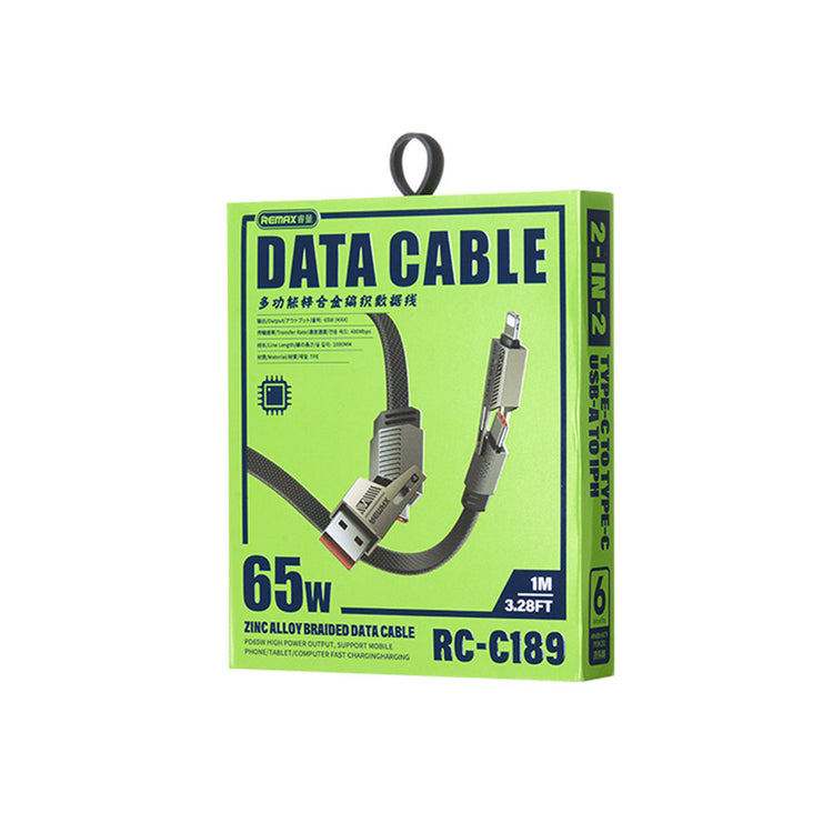 REMAX RC-C189 65W 4 IN 1 MULTI FUNCTIONAL DATA CABLE BLACK