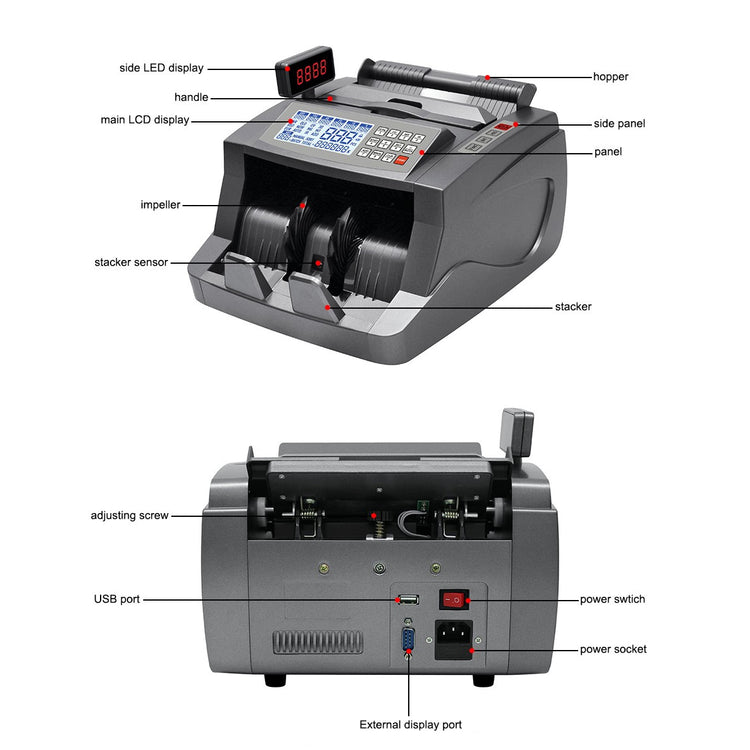 SPEEDX SP-640 SIDE DIGITAL DISPLAY ADVANCED FUNCTIONAL CASH COUNTING MACHINE WITH FAKE NOTE DEDUCTION