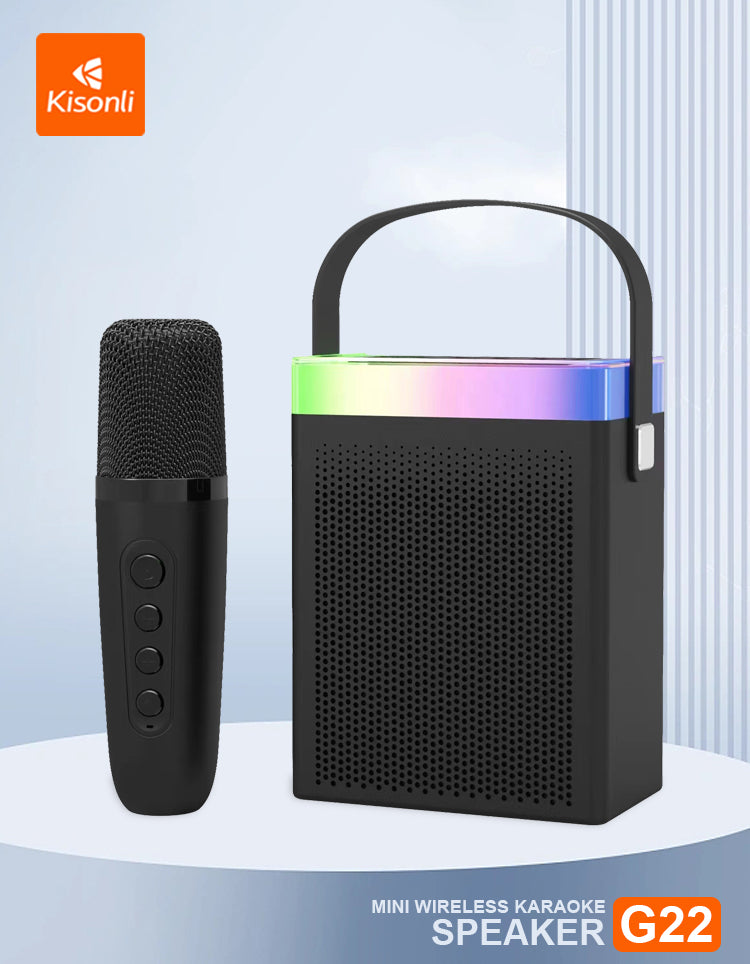 KISONLI G22 MINI BT PORTABLE KARAOKE SPEAKER WITH WIRELESS HANDHELD MICROPHONE